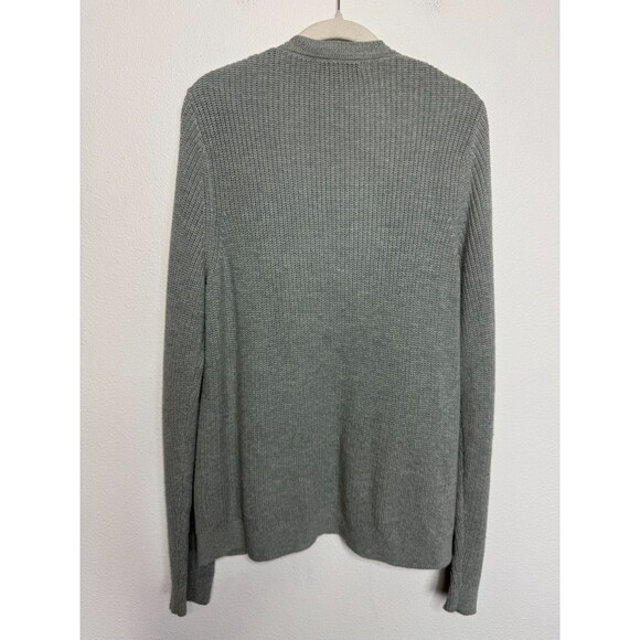 Banana Republic Medium Cardigan Sweater Gray Chunky Ribbed Knit Open Front - Picture 8 of 9